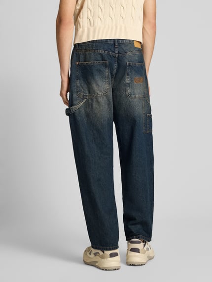 REVIEW Baggy Fit Jeans mit französischen Eingrifftaschen Dunkelblau 5