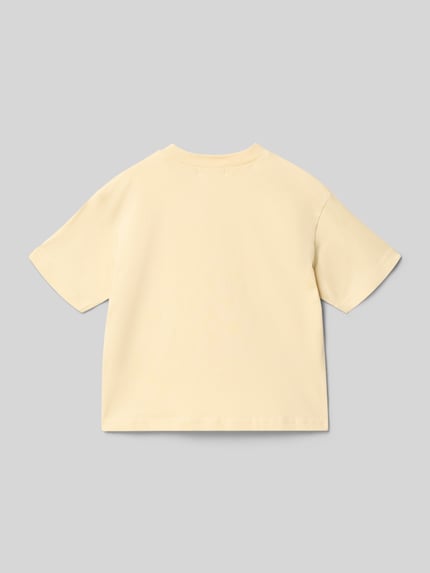 Produktfoto, Regular Fit T-Shirt mit Statement-Print von BILLIEBLUSH aus reiner Baumwolle in Beige, Rückansicht, Rundhalsausschnitt, Größe 116