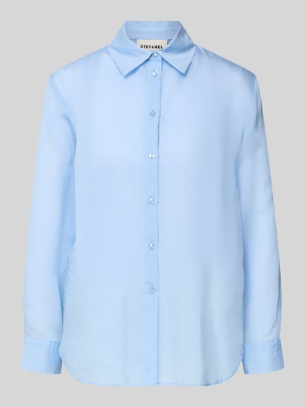 Stefanel relaxed fit overhemdblouse van lyocellmix Lichtblauw - 2