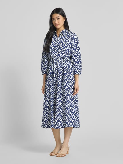 Seidensticker Midi-jurk met 3/4-mouwen Marineblauw - 1