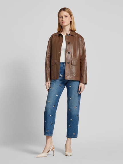 Weekend Max Mara Straight Fit Jeans mit Ziersteinbesatz Blau 1
