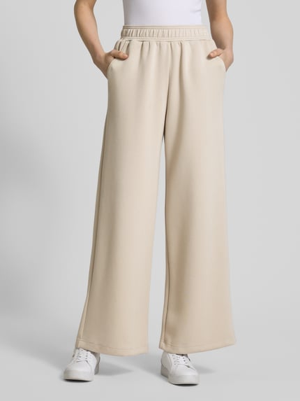 mbyM Wide leg stoffen broek met steekzakken, model 'Asaka' Taupe - 4