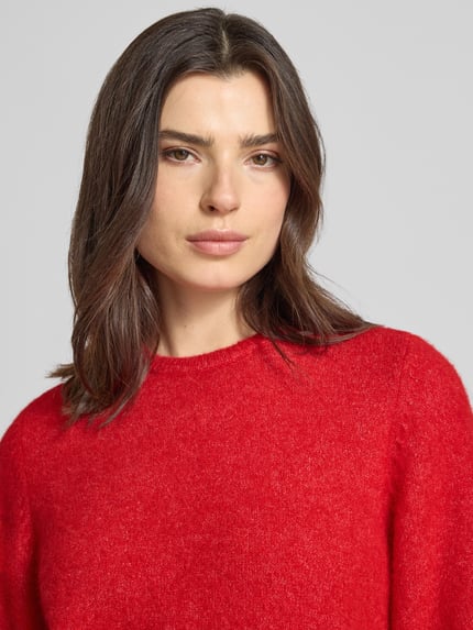 Gestuz Relaxed fit T-shirt van alpacamix model 'Alpha' Rood - 3