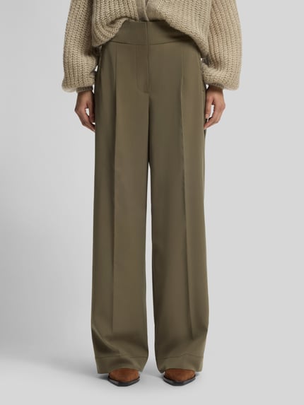 BOSS Orange Wide Leg Hose aus Viskose-Mix mit Bundfalten Oliv 4
