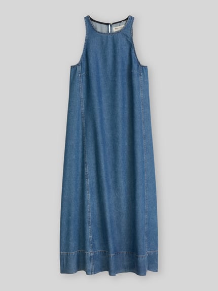 Marc O'Polo A-Linie Freizeitkleid aus Lyocell-Baumwoll-Mix Ocean Melange 1