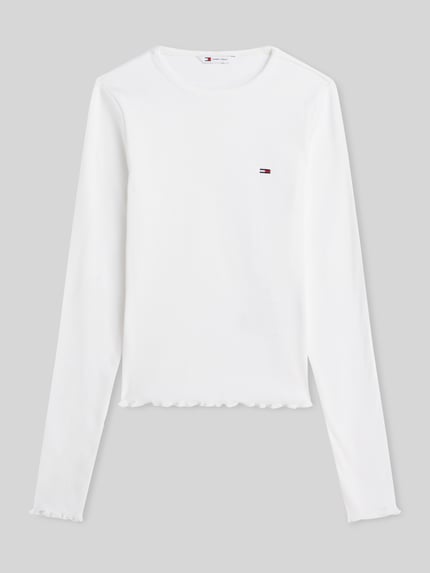 Tommy Jeans slim fit shirt met lange mouwen van katoenmix Offwhite - 2