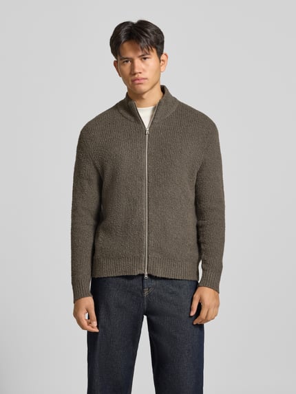 ONLY & SONS Regular Fit Strickjacke mit Zweiwege Reißverschluss Schlamm 4