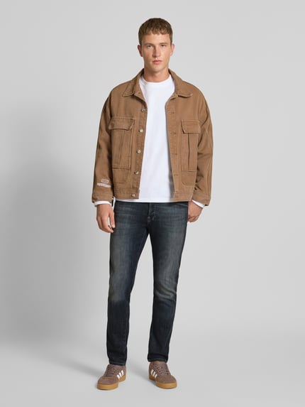 JACK & JONES Slim Fit Jeans im Used-Look Modell 'GLENN' Dunkelblau 1