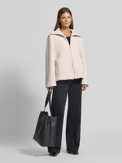 Tom Tailor Regular Fit Webpelzjacke mit Umlegekragen Offwhite 1