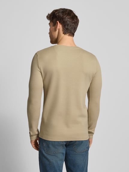 MCNEAL Longsleeve mit Strukturmuster und Rundhalsausschnitt Mud Melange 5