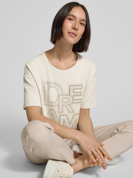 monari T-Shirt mit Label-Detail Beige 3