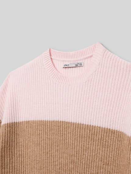 ONLY Regular Fit Strickpullover aus Viskose-Mix Modell 'SANDY' Altrosa 2