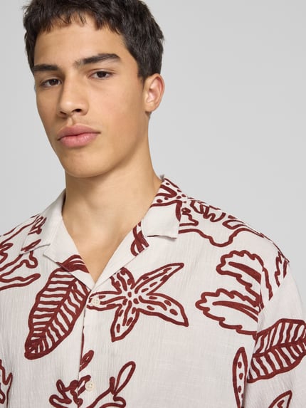 JACK & JONES Regular fit vrijetijdsoverhemd met resortkraag, model 'LUKE' Offwhite - 3