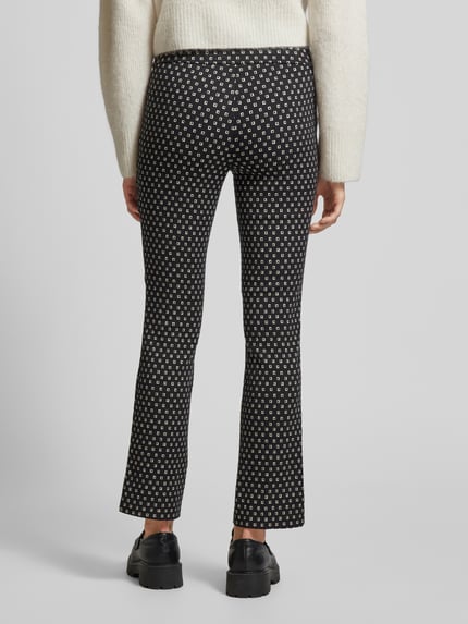 Stehmann Stoffen broek met labeldetail, model 'Ina' Zwart - 5