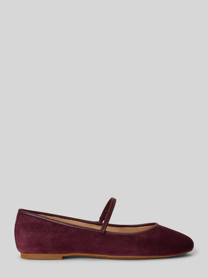 Lauren Ralph Lauren ballerina van echt rundleer model 'MARY JANE' Bordeaux - 2