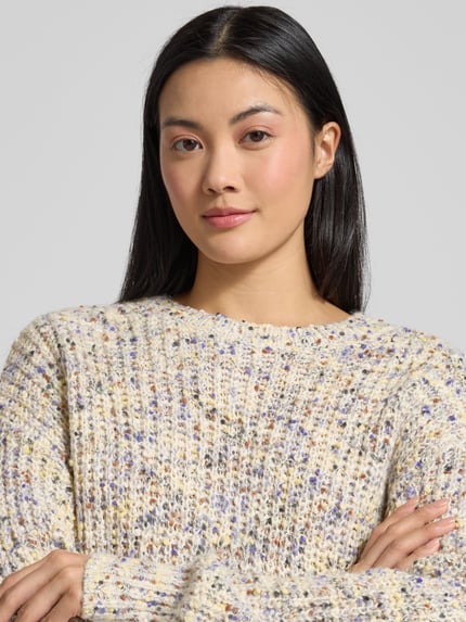 Jake*s Casual Strickpullover mit Rundhalsausschnitt Ecru 3
