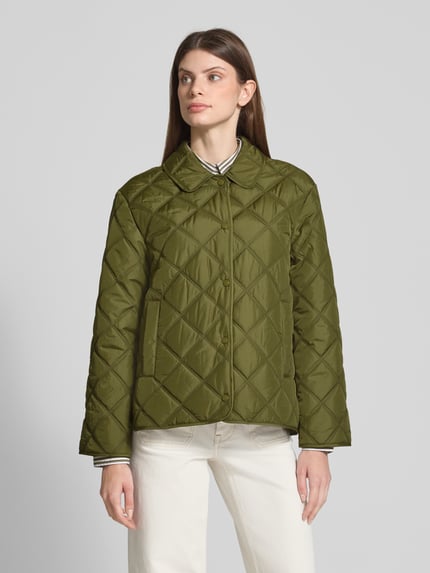 GANT Kurtka pikowana o kroju regular fit z wykładanym kołnierzem model ‘Quilted’ Jasnozielony 4