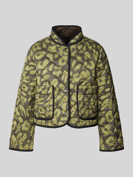 Marc Cain Kurtka pikowana o kroju regular fit ze stójką Oliwkowy 2