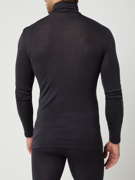 HANRO Shirt met lange mouwen van Mix van wol en zijde Antraciet - 6