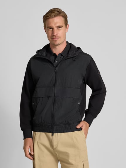 BOSS Orange Regular fit sweatjack van puur katoen, model 'ZE_HOOD' Zwart - 4