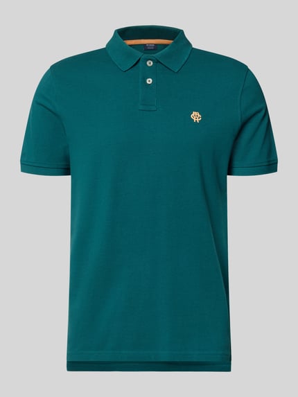 Produktfoto, Slim Fit Poloshirt mit Label-Stitching von MCNEAL, bawełna, krój slim fit, wyhaftowane logo, listwa guzikowa, długość tyłu 72 cm w rozmiarze M