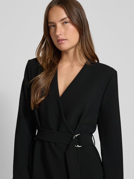 Jake*s Collection Wickelkleid mit Gürtel und V-Ausschnitt Black 3