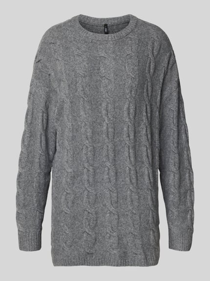 ONLY Regular Fit Strickpullover mit Strukturmuster Modell 'JEANETTE' Mittelgrau Melange 2