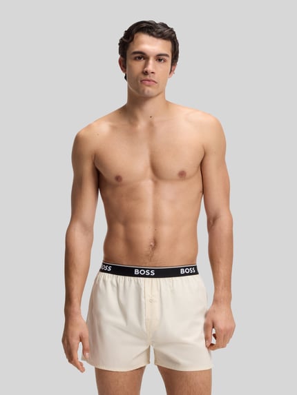 BOSS Bokserki o kroju loose fit w zestawie 2 szt. model '2P BOXER SHORTS EW' Złamany biały 1