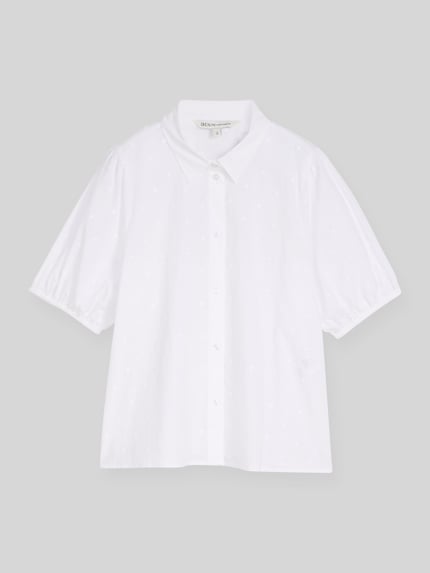Tom Tailor Denim Regular Fit Bluse mit Stickerei Weiss 2