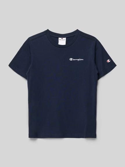 Champion T-Shirt mit Label-Stitching und Rundhalsausschnitt Marine 1