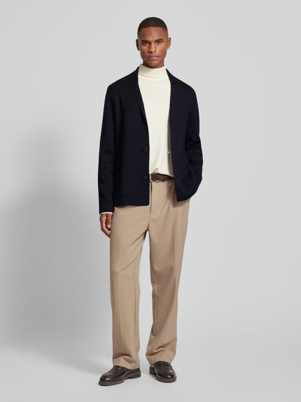MAERZ Muenchen Strickjacke mit Reverskragen Marine 1
