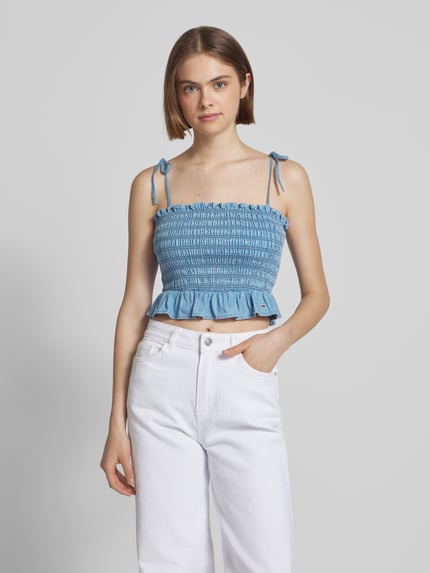 Tommy Jeans Top o kroju slim z czystej bawełny Jeansowy niebieski 4