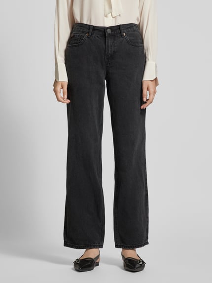 VERO MODA Straight fit high waist jeans met studs, model 'FILIPPA' Zwart - 4