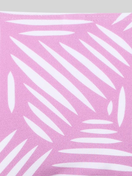 Produktfoto, Bikinihose mit Umschlag und Label-Detail Modell 'Liv' von LASCANA im Allover-Look, Material-Mix mit Stretch-Anteil, glatte Textur, rosa-weiße Farben, körpernahe Passform