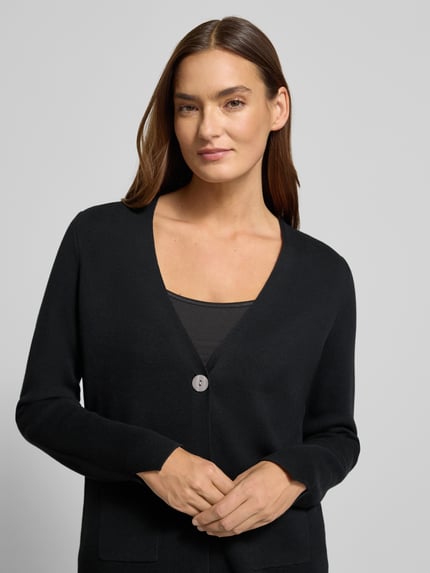 Christian Berg Woman Loose Fit Strickjacke mit V-Ausschnitt Black 3
