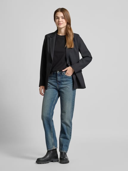 My Essential Wardrobe T-Shirt mit geripptem Rundhalsausschnitt Black 1
