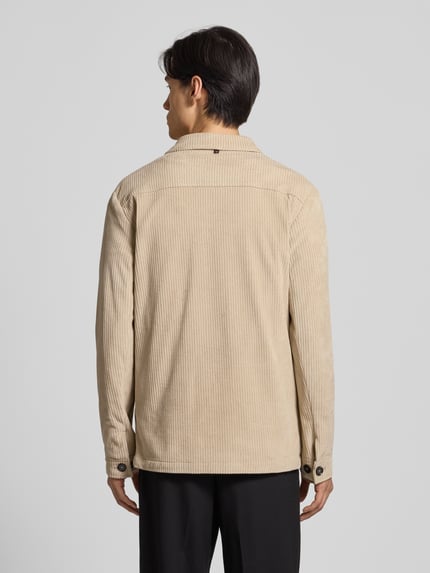 Zuitable Regular fit overshirt met platte kraag, model 'John' Beige - 5