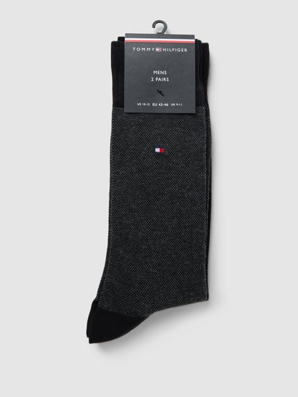 Tommy Hilfiger Socken mit Label-Details im 2er-Pack Modell 'Birdeye' Black 3