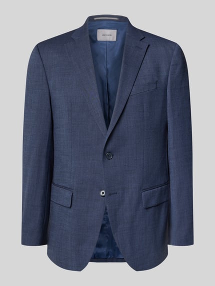Productfoto, Slim Fit 2-knoops colbert met klepzakken model 'Grant' van Pierre Cardin in een blauwe scheerwolmix met stretch.