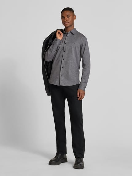 BOSS Orange Slim fit vrijetijdsoverhemd van puur katoen model 'MYSOFT_2' Antraciet - 1