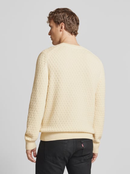 GANT Strickpullover mit Label-Stitching Offwhite 5