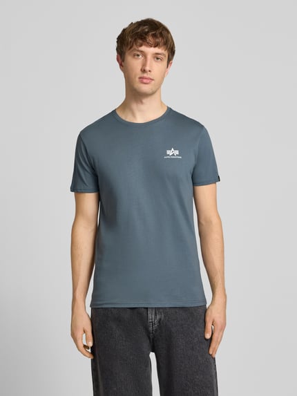 Alpha Industries T-Shirt mit Label-Details Modell 'BASIC' Hellblau 4