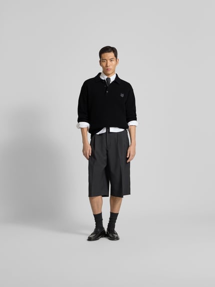 MAISON KITSUNÉ Wollpullover aus reiner Wolle Black 1