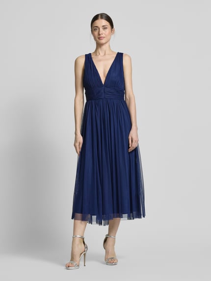 Lace & Beads Cocktailkleid mit Taillenband Marine 4