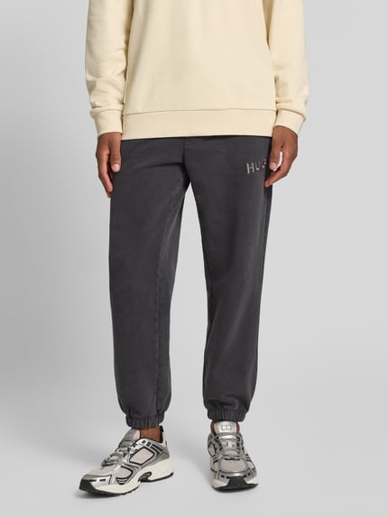 HUGO Relaxed Fit Sweatpants aus Baumwoll-Mix Modell 'DELWONY' Mittelgrau 4