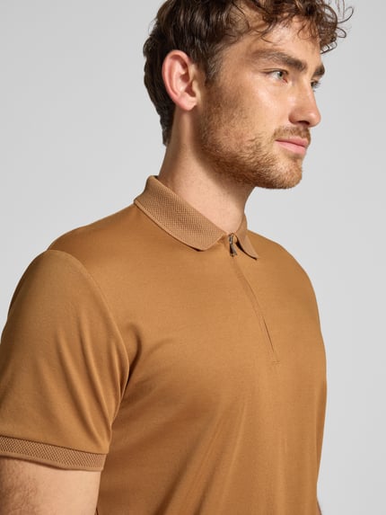 Selected Regular fit poloshirt van katoenmix, model 'FAVE' Koper - 3