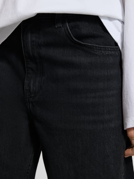 MANGO Barrel Fit Jeans mit Eingrifftaschen Modell 'CHARLOT' Anthrazit 3