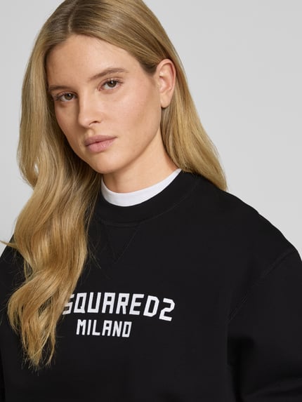 Dsquared2 Bluza o kroju oversized z nadrukiem z logo Czarny 3