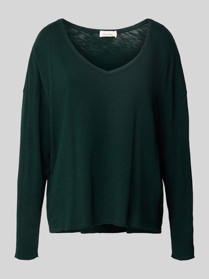 American Vintage Sweter o kroju relaxed fit z dekoltem w serek model ‘Sonoma’ Antracytowy 2