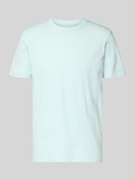 Produktfoto, Regular Fit T-Shirt aus reiner Baumwolle von s.Oliver RED LABEL in Optik: Unifarben mit Label-Schriftzug, Rundhals, Kurzarm, Materialverarbeitung: Jersey